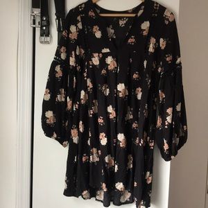 Forever 21 floral black tunic/dress